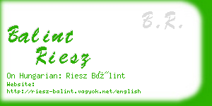 balint riesz business card